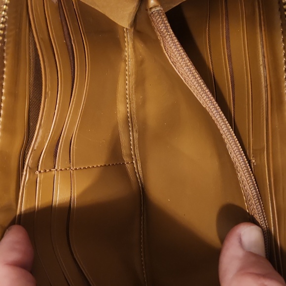 Coach Long Zippered Accordion Wallet, Tan Monogram and Leather - Picture 13 of 16